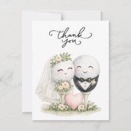 Tarjeta Pequeña Novia y novio de boda de golf