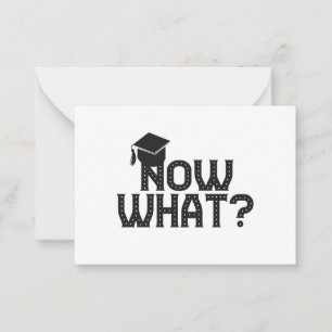 Tarjeta Pequeña Now What Funny Graduation Senior Gift 