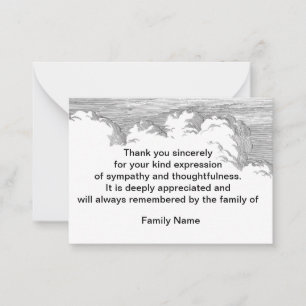 Tarjeta Pequeña Nubes En El Cielo Después Del Funeral Gracias Cart