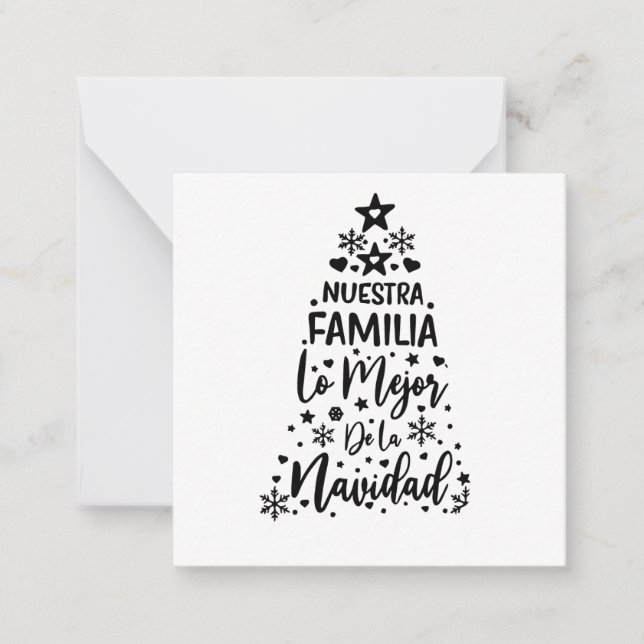 Tarjeta Pequeña Nuestra Familia Lo Mejor De La Navidad (Anverso)