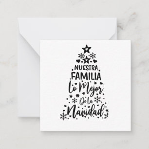 Tarjeta Pequeña Nuestra Familia Lo Mejor De La Navidad