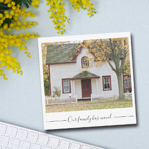 Tarjeta Pequeña Nuestra familia se ha mudado de fotografía de la c