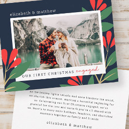 Tarjeta Pequeña Nuestra primera foto de Foliage moderno en Navidad