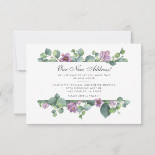 Tarjeta Pequeña Nueva dirección que hemos movido eucalipto botánic