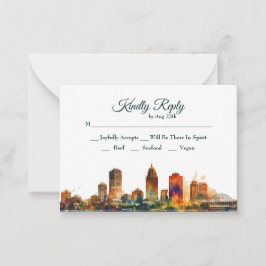 Tarjeta Pequeña Nueva Orleans Nola Louisiana - Acuarela RSVP