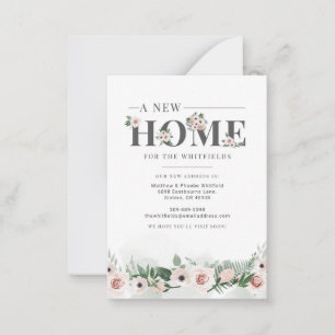 Tarjeta Pequeña Nuevo cambio de dirección de floral en el hogar