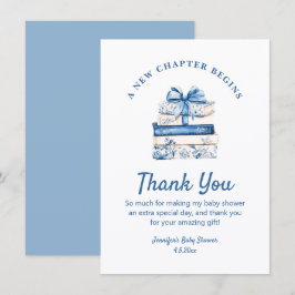 Tarjeta Pequeña nuevo capítulo comienza, blue bow books gracias
