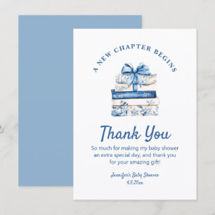 Tarjeta Pequeña nuevo capítulo comienza, blue bow books gracias