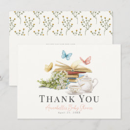 Tarjeta Pequeña Nuevo Capítulo Floral Baby Shower Gracias