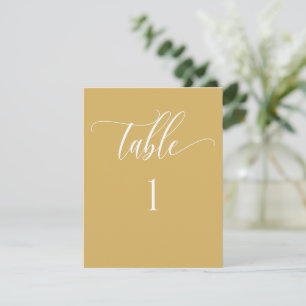 Tarjeta Pequeña Número de tabla Minimalista moderna de mostaza ama