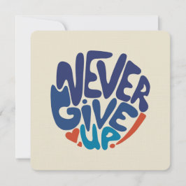 Tarjeta Pequeña Nunca te rindas - Cita de cumpleaños azul y rojo