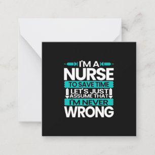 Tarjeta Pequeña Nurse Gift   Soy Una Enfermera Para Ahorrar Tiempo