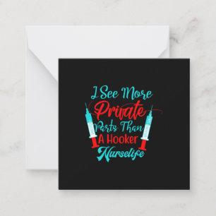 Tarjeta Pequeña Nurse Gift Veo Más Partes Privadas