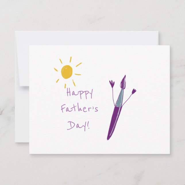 Tarjeta Pequeña Obra de arte de tu hijo para papá (Anverso)