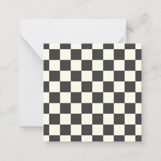 Tarjeta Pequeña Off Black and Off White Checkerboard