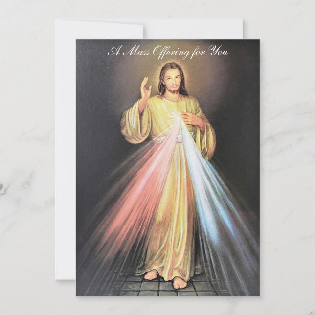 Tarjeta Pequeña Ofreciendo masivas intenciones Divina Misericordia (Anverso)