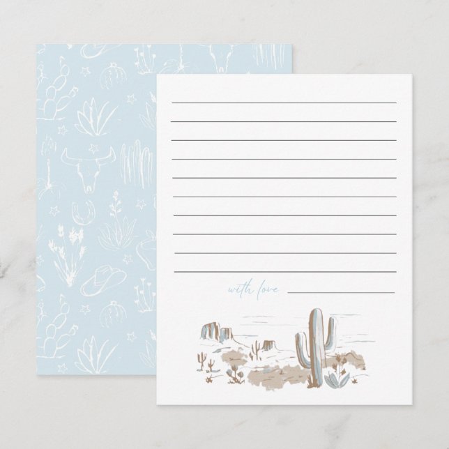 Tarjeta Pequeña Oh Baby Cowboy Baby Shower Advice  (Anverso / Reverso)