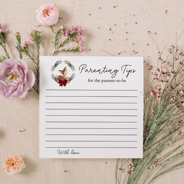 Tarjeta Pequeña Oh Deer Winter Greenery Baby Shower Consejos para  (Subido por el creador)