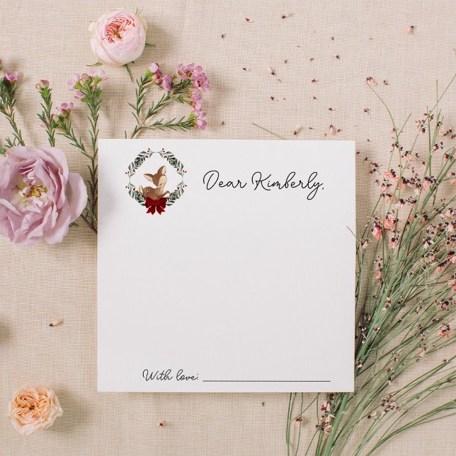 Tarjeta Pequeña Oh Deer Winter Greenery Baby Shower Time Capsule (Subido por el creador)