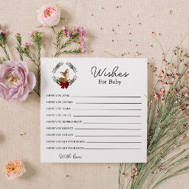 Tarjeta Pequeña Oh Deer Winter Greenery, Deseos Para El Bebé