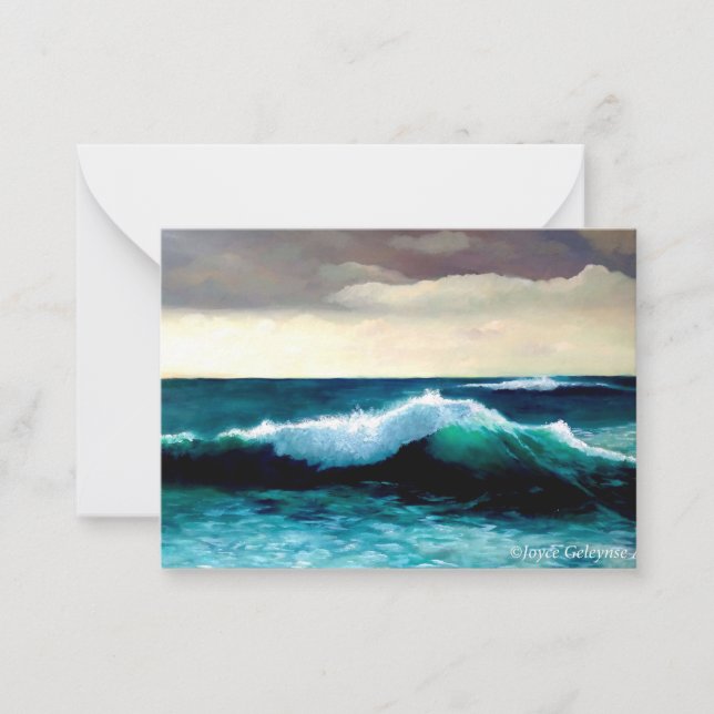 Tarjeta Pequeña Ola de aplastamiento, pintura de la capa marina, o (Anverso)