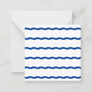 Tarjeta Pequeña Olas azules blancas rayas patrón náutico