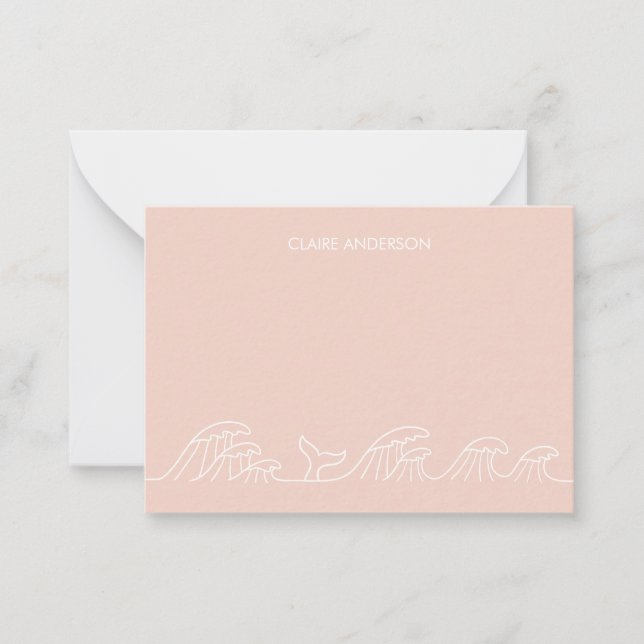 Tarjeta Pequeña Olas del océano chicas personalizadas costeras (Anverso)