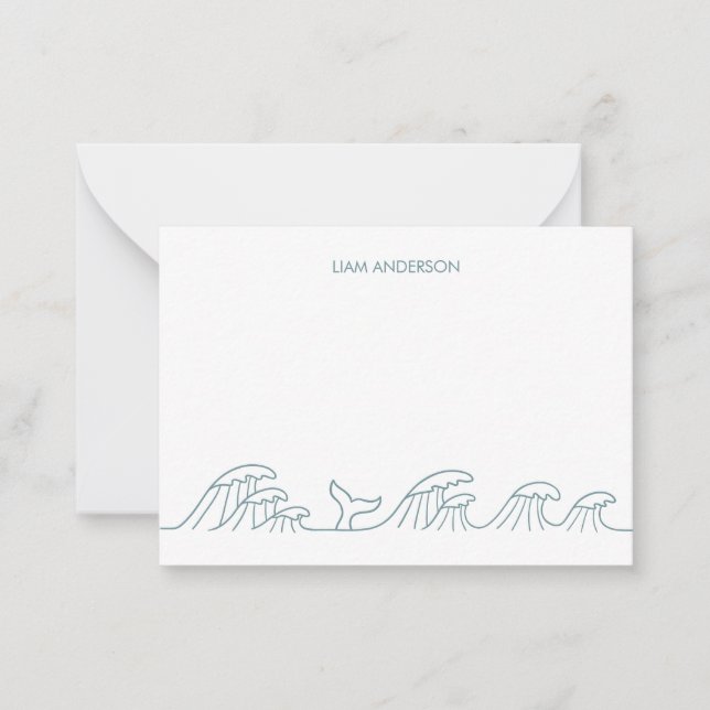 Tarjeta Pequeña Olas del océano niños costeros personalizados (Anverso)