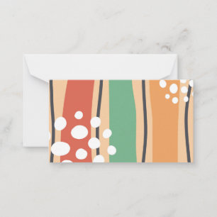Tarjeta Pequeña Olas retro arte abstracto, diseño de línea boho