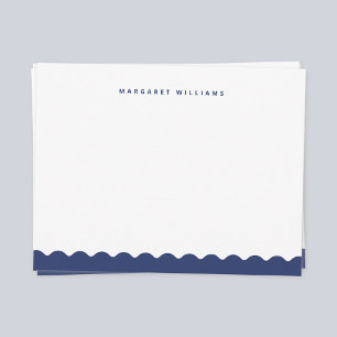 Tarjeta Pequeña Onda azul marino borde simple minimalista