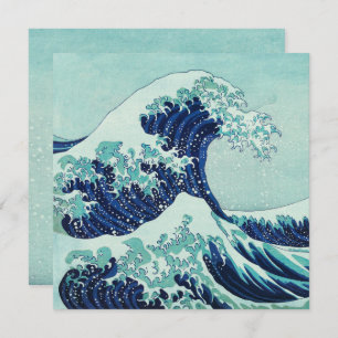 Tarjeta Pequeña Ondas azules de Hokusai