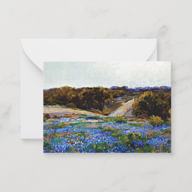 Tarjeta Pequeña Onderdonk - Bluebonnets a última hora de la tarde (Anverso)
