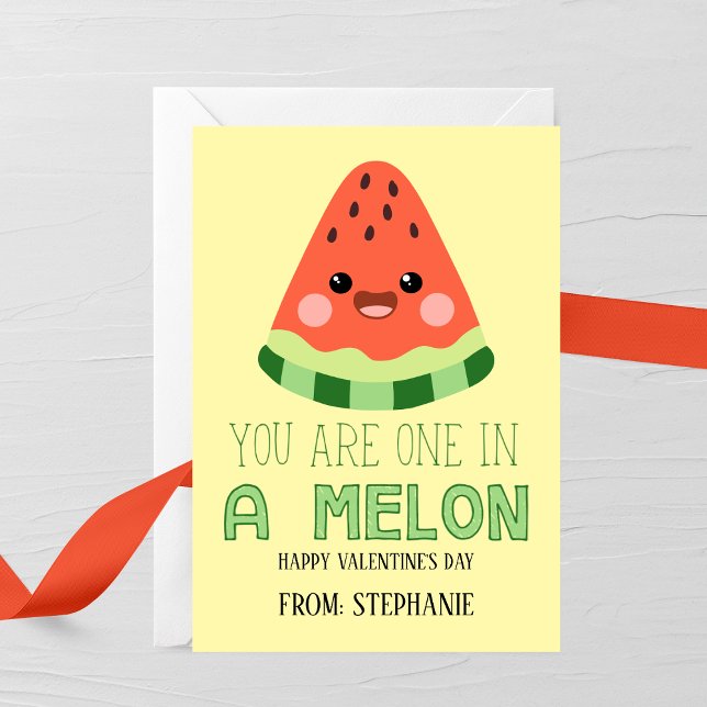 Tarjeta Pequeña One in a Melon Kids Valentine Card (Subido por el creador)