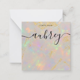 Tarjeta Pequeña Opal Stone Calligraphy Girly