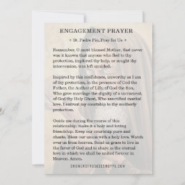 Tarjeta Pequeña Oración católica de compromiso de San Padre Pío