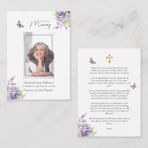 Tarjeta Pequeña Oración conmemorativa del funeral de la mariposa m