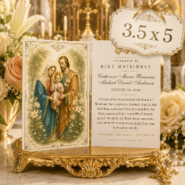 Tarjeta Pequeña Oración de boda tradicional católica de la Sagrada