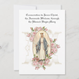 Tarjeta Pequeña Oración de consagración católica Jesús Virgen Marí