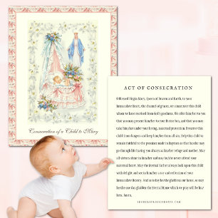 Tarjeta Pequeña Oración de consagración del bebé a la Virgen María