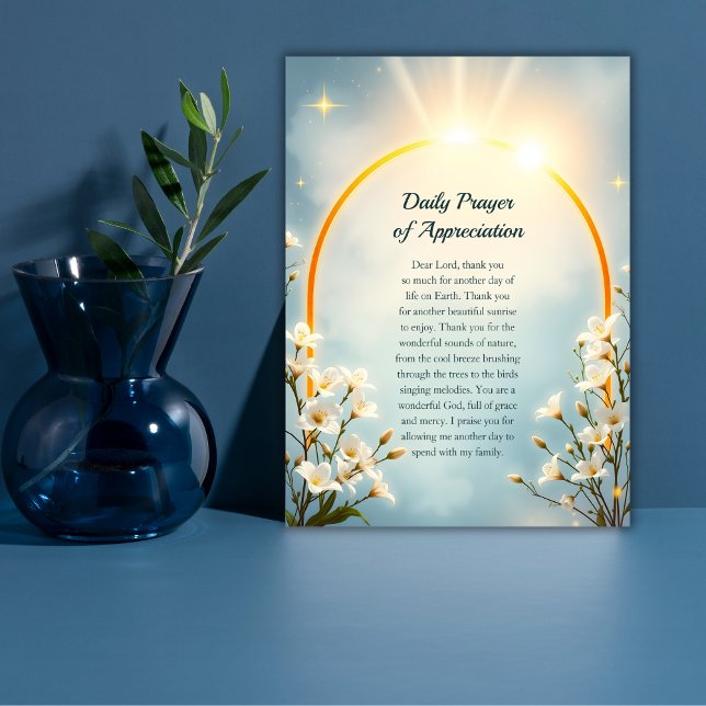 Tarjeta Pequeña Oración diaria cristiana de agradecimiento elegant (Christian Daily Prayer of Appreciation Elegant Note Card)