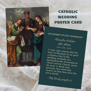 Tarjeta Pequeña Oración religiosa cristiana Boda católica sagrada