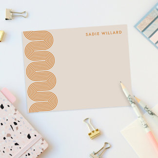 Tarjeta Pequeña Orange Lombard Wavy Lines Modern Stationery Card