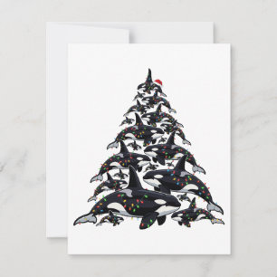 Tarjeta Pequeña Orca árbol de Navidad para el amor por la vida mar