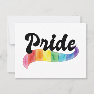Tarjeta Pequeña Orgullo Gay Retro Arcoíris Acuarela Aliado LGBTQ