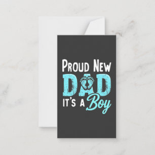 Tarjeta Pequeña Orgulloso nuevo papá es un chico que revela que pa