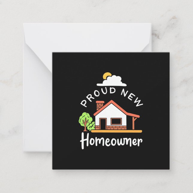 Tarjeta Pequeña Orgulloso nuevo propietario (Anverso)
