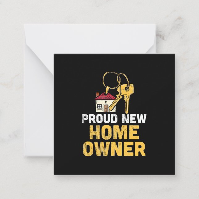 Tarjeta Pequeña Orgulloso nuevo propietario del hogar (Anverso)