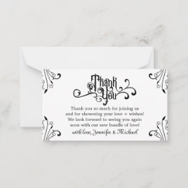 Tarjeta Pequeña Ornamentos Retro Vintage Gracias