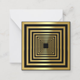 Tarjeta Pequeña Oro negro cuadrado elegante efecto 3d