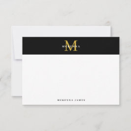 Tarjeta Pequeña Oro Negro Minimal Elegante Simple Clásico Moderno